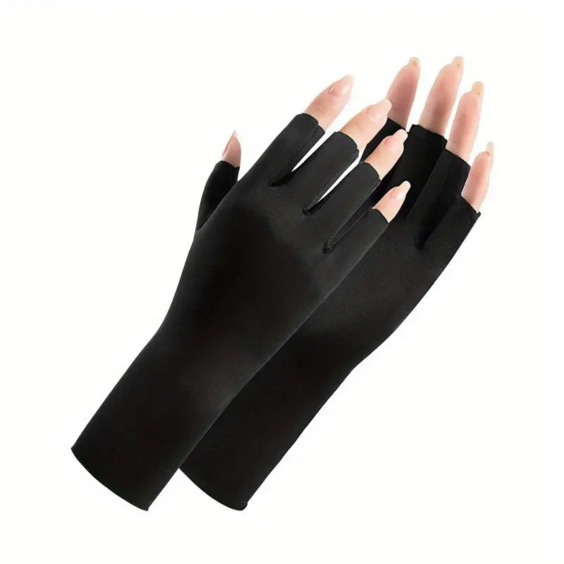 Anti-UV Fingerless Gloves for Gel Nail Lamp Manicure Protection Gloves Protect UV Rays – 1 pair