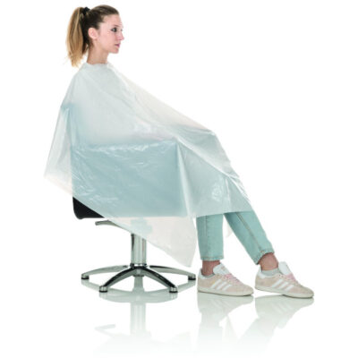 MILANO PLUS - Disposable Cape Apron For Hair Color & Hair Cut - WHITE - 50pcs - 120*150cm