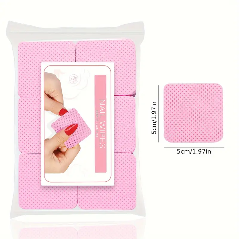 NAIL WIPS – Nail Polish Quickly  Remove  Non-Woven Nail Pads – PINK – 300pcs