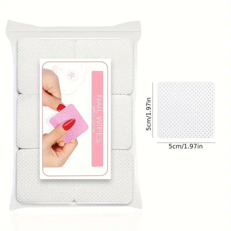NAIL WIPS – Nail Polish Quickly  Remove  Non-woven Nail Pads – WHITE – 300pcs