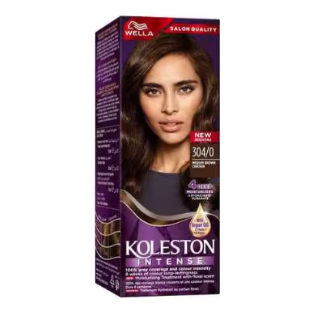 WELLA KOLESTON –  Intense Hair Color – MEDIUM BROWN  – 304/0 – 110ML