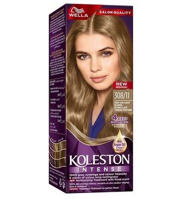 WELLA KOLESTON - Intense Hair Color - DEEP ASH LIGHT BLONDE - 308/11 - 110ML