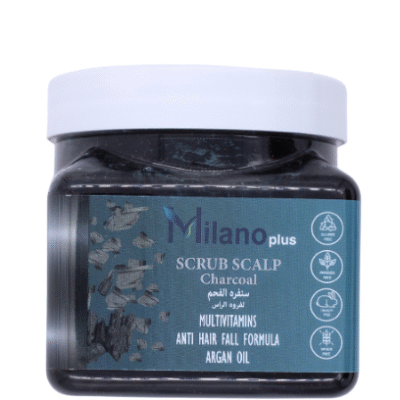 MILANO PLUSE - Charcoal Multivitamins Scrub Scalp  Anti Hair Fall Formula Argan Oil - 400Ml