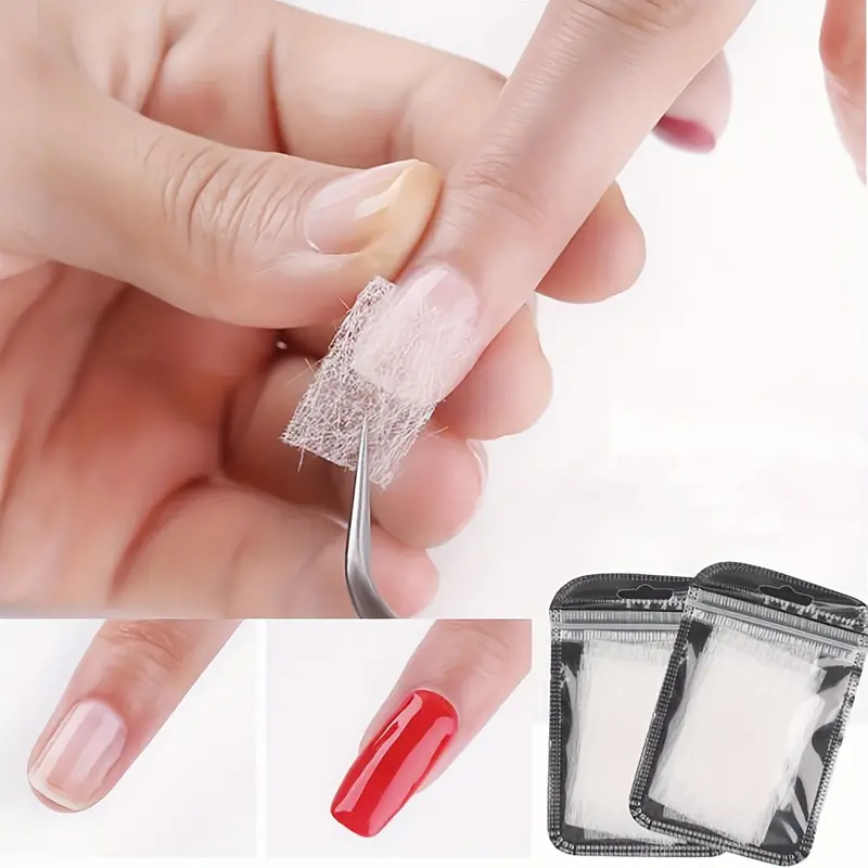 Perfect Manicure Fiberglass Non-Woven Silks UV Gel French Acrylic Tips More Nail Extension Kit – 5pcs