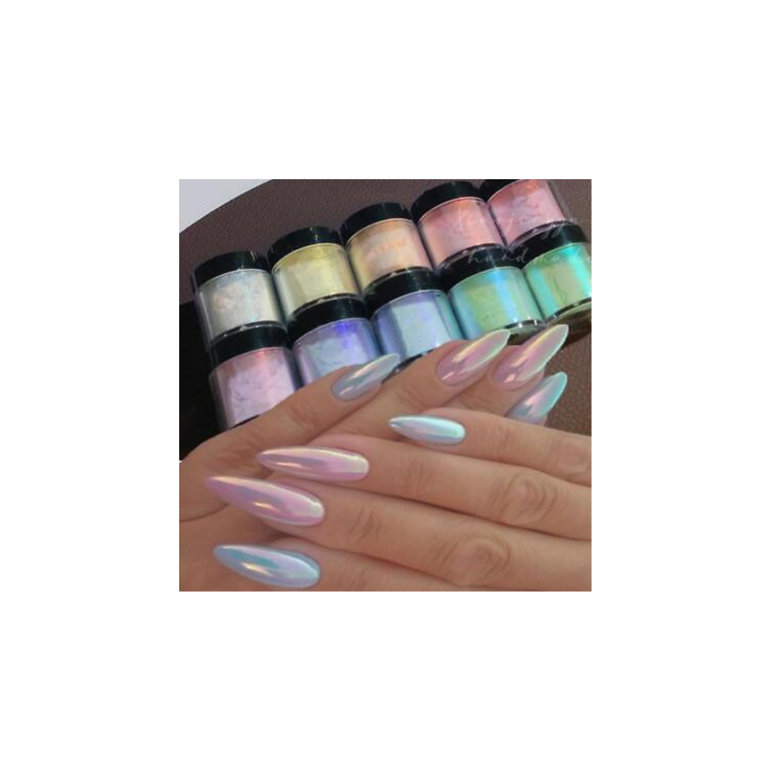 Nail Chrome Rubbing Dust Mirror Decoration Glitter Ice Muscle Pigment Powder – 10 Color