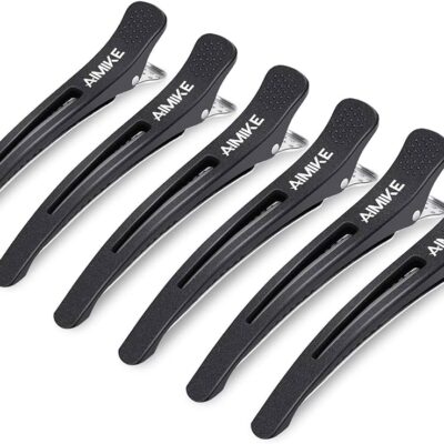 FASHION STYLE - Professional High Quality Hair Clips for Styling Sectioning,  with Silicone Band Salon - 12Pes