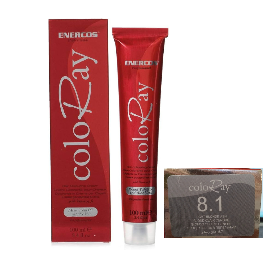 COLORAY –  Professional ASH Hair Color Cream – LIGHT BLONDE ASH 8.1 – 100ml