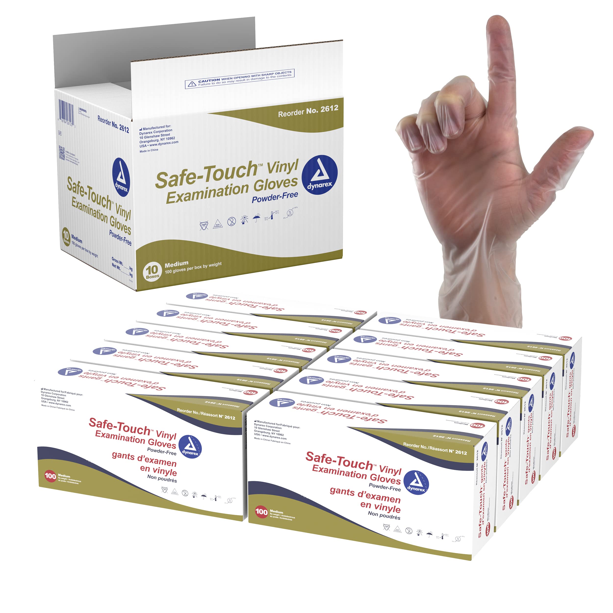 Disposable Vinyl Gloves Clear – Medium – 10 Boxes – 1000 PCS
