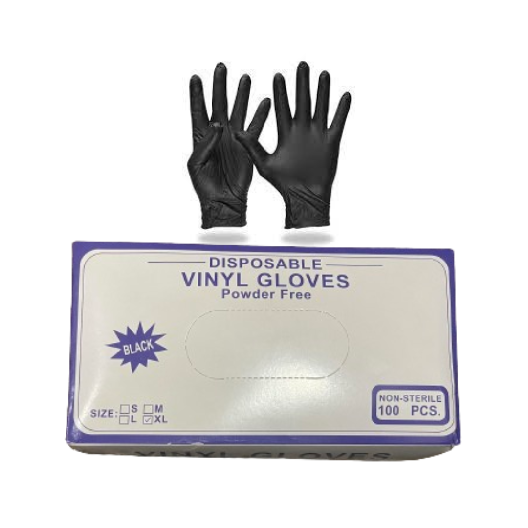 Disposable Vinyl Gloves Black – Small – 100 PCS