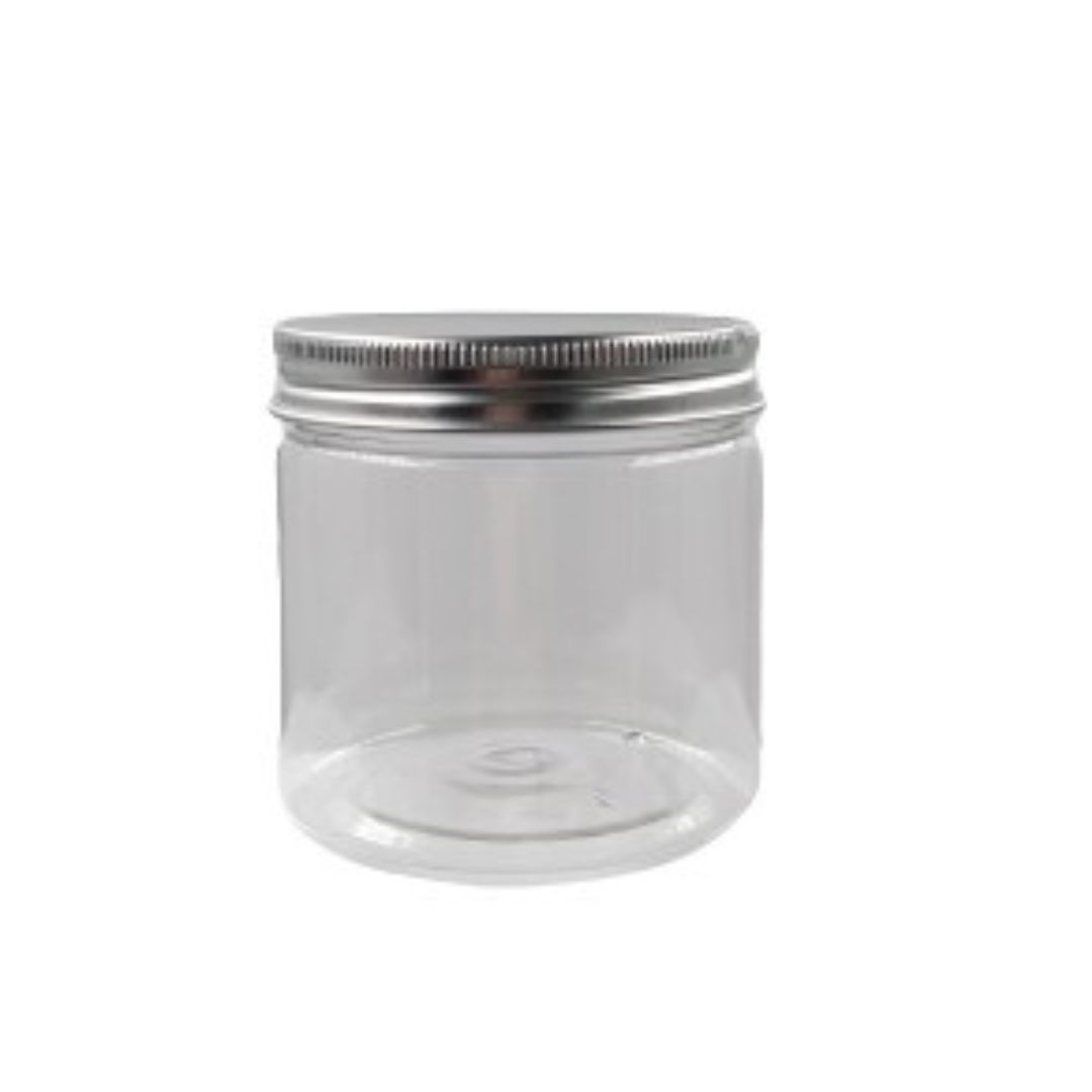 Plastic Clear Storage Containers Jars Organizers with Aluminum Screw-on Lids – 100ml