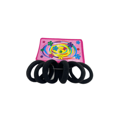 Daily Wear Cotton Hair Rubber Band - BLACK - Size: 15.4 X 15.4 X 0.6 cm