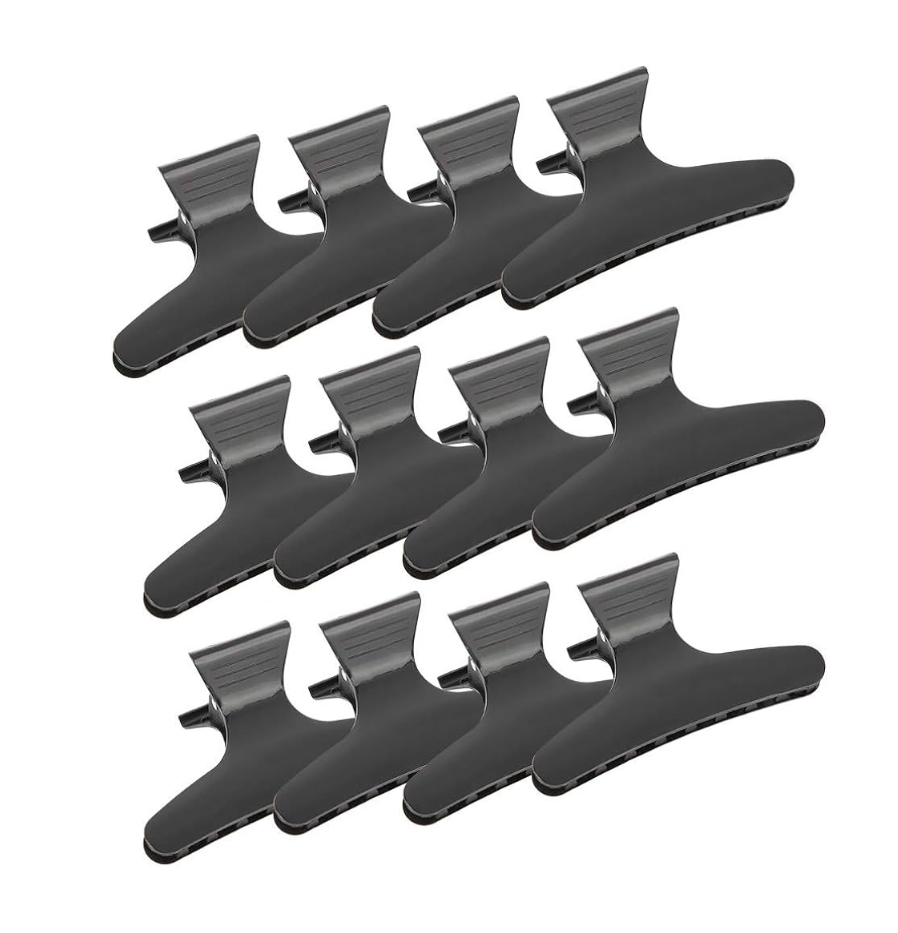 Butterfly Hair Clips Hair Claw Clamps Set for Hair Salon BLACK Color -12pes