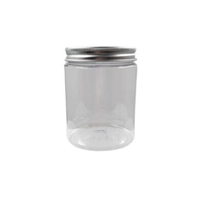 Plastic Clear Storage Containers Jars Organizers with Aluminum Screw-on Lids - 150ml