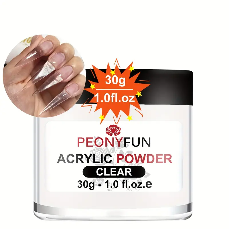 PEONY FUN – Acrylic Nail Powder – CLEAR 60 GM