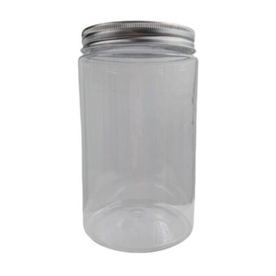 Plastic Clear Storage Containers Jars Organizers with Aluminum Screw-on Lids - 500ml