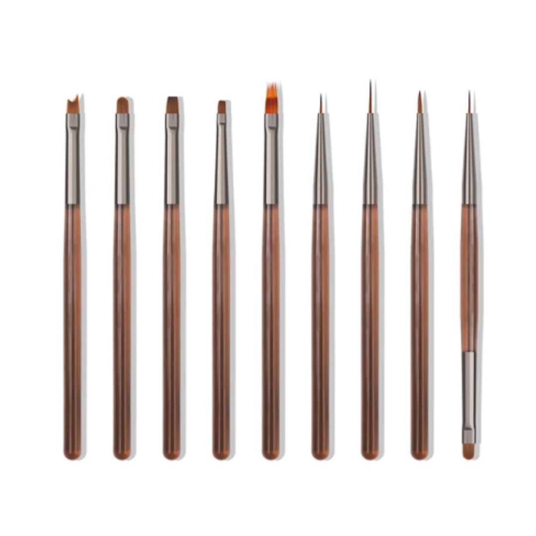 Nail Art Brushes Set Painting Tools – 9 Pcs
