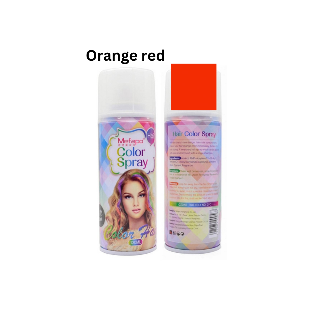 MEFAPO – Temporary Hair Color Spray Non-Damaging Instant Hair Dye – RED – 120ml