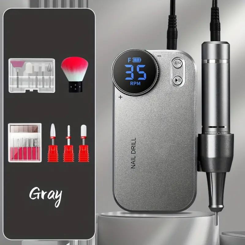 Acrylic Electric Nail Drill – Rechargeable with Power Bank Function With Drill Bits Kit – DF107
