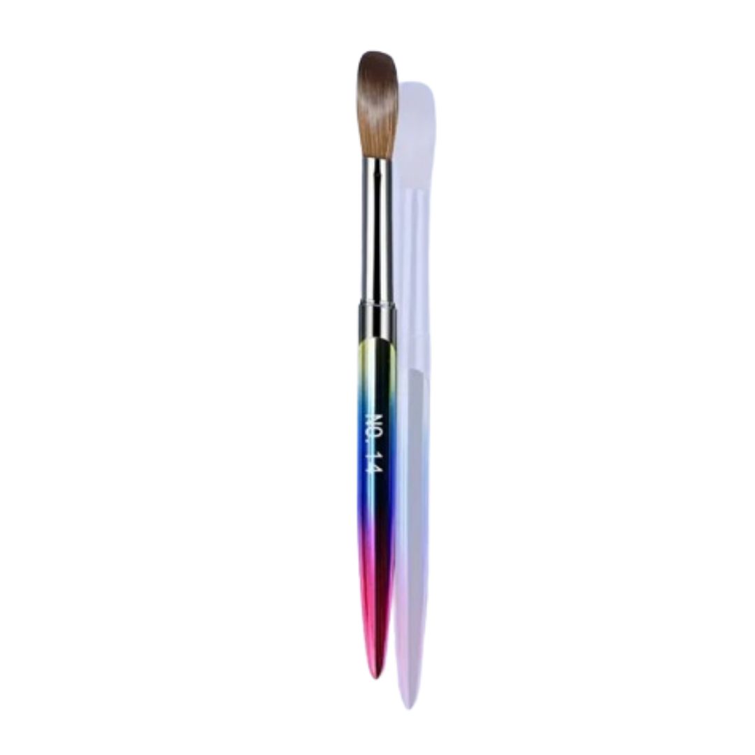 Acrylic Application Soft Bristles with Colorful Handle – #14