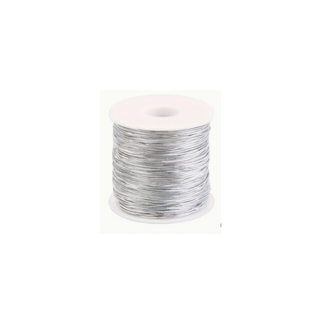 Metallic Thread String For Bracelets Silver Roll – 5 MR