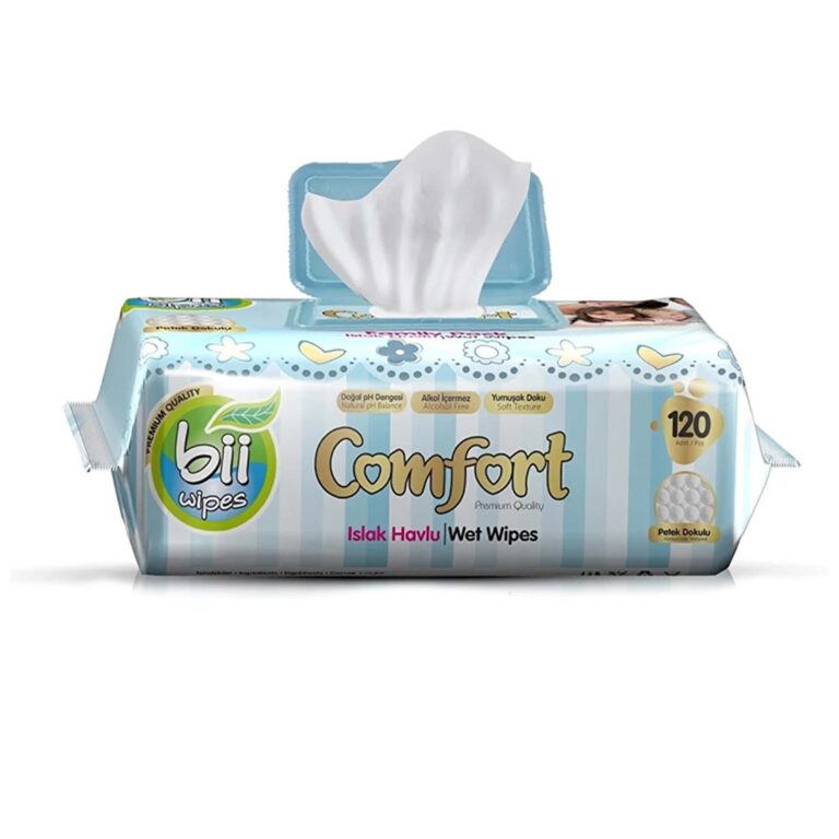 BII WIPES – Comfort Wet Wipes Alcohol Free Family Pack – 120 Sheets