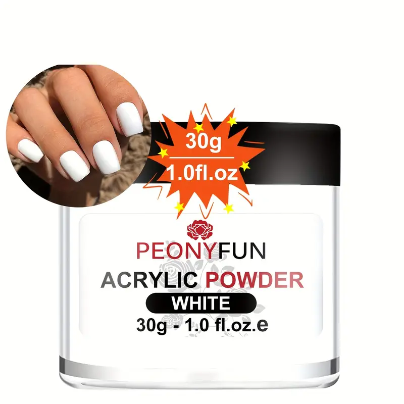 PEONY FUN – Acrylic Nail Powder – WHITE 60 GM