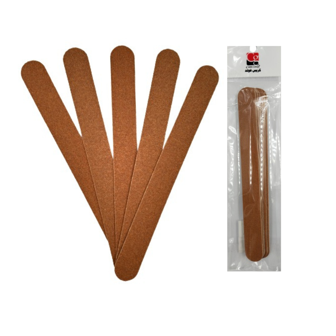 CARIS GOLD – Nail Files Emery Boards Thin – BROWN 5pcs