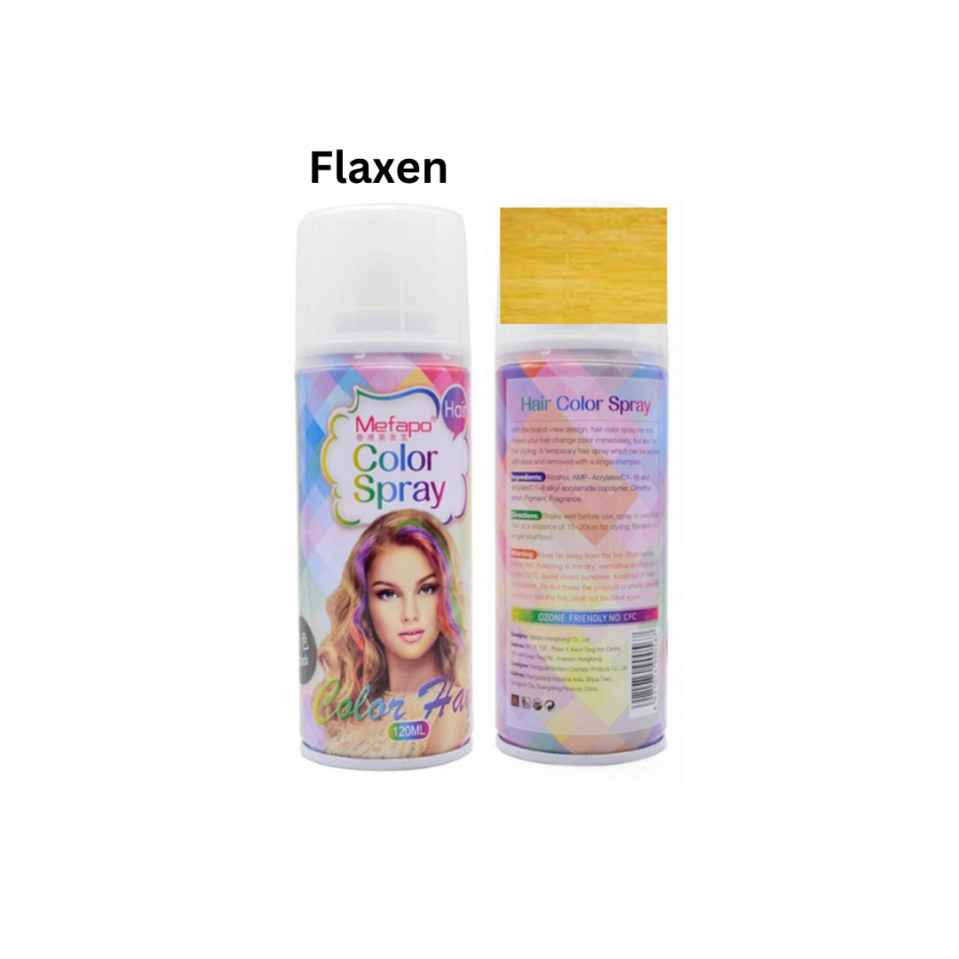 MEFAPO – Temporary Hair Color Spray Non-Damaging Instant Hair Dye – FLAXEN – 120ml