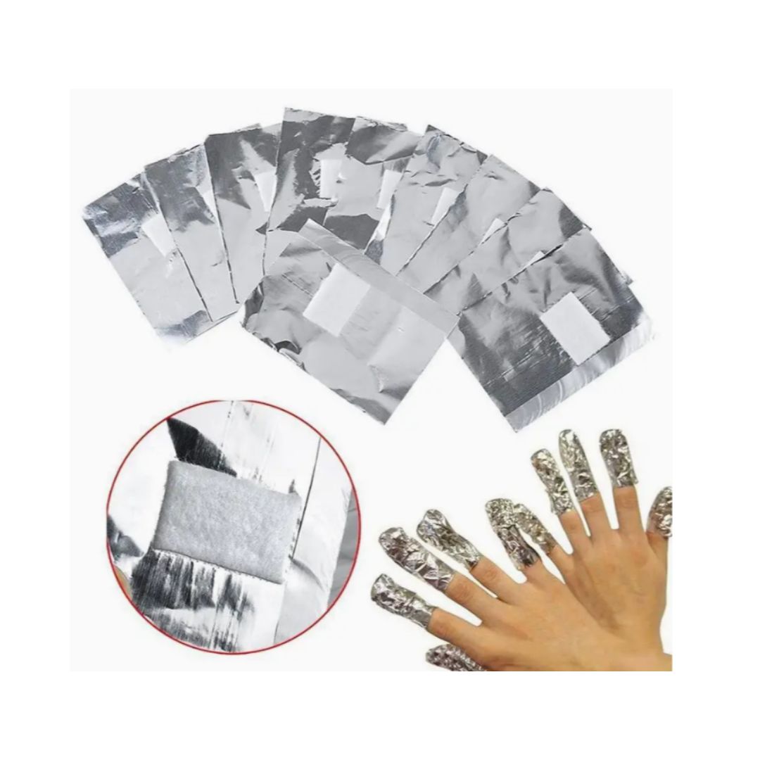 Aluminium Foil Nail Wraps Remover Manicure Nail Cleaning – 100 Pcs