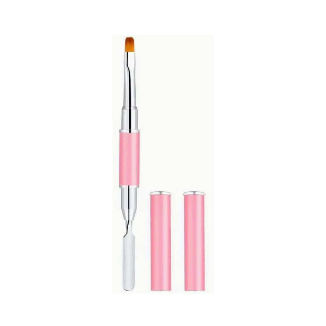 Double-headed Spatula And Brush For Poly Gel – PINK