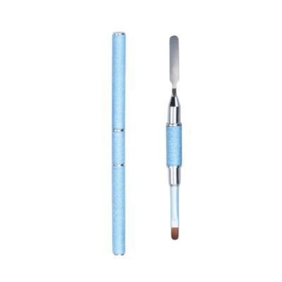 Double-headed Spatula And Brush For Poly Gel - BLUE