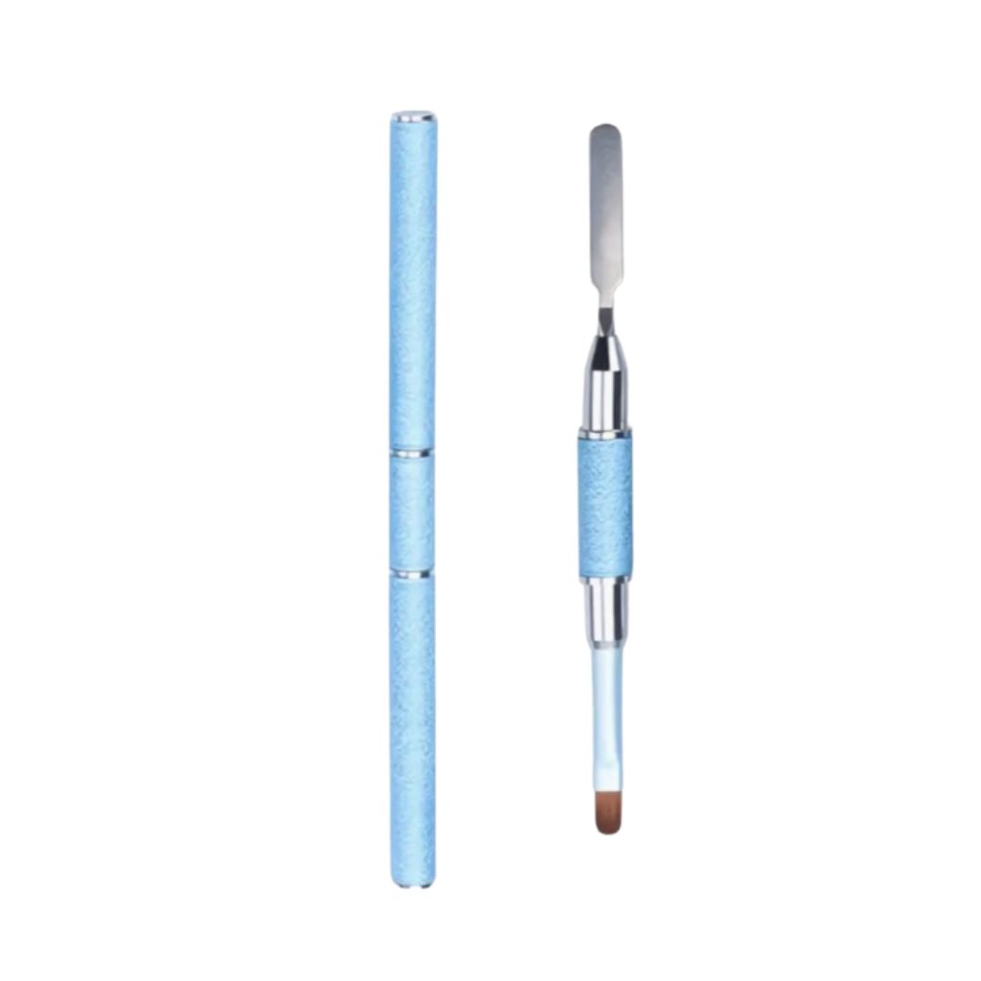 Double-headed Spatula And Brush For Poly Gel – BLUE