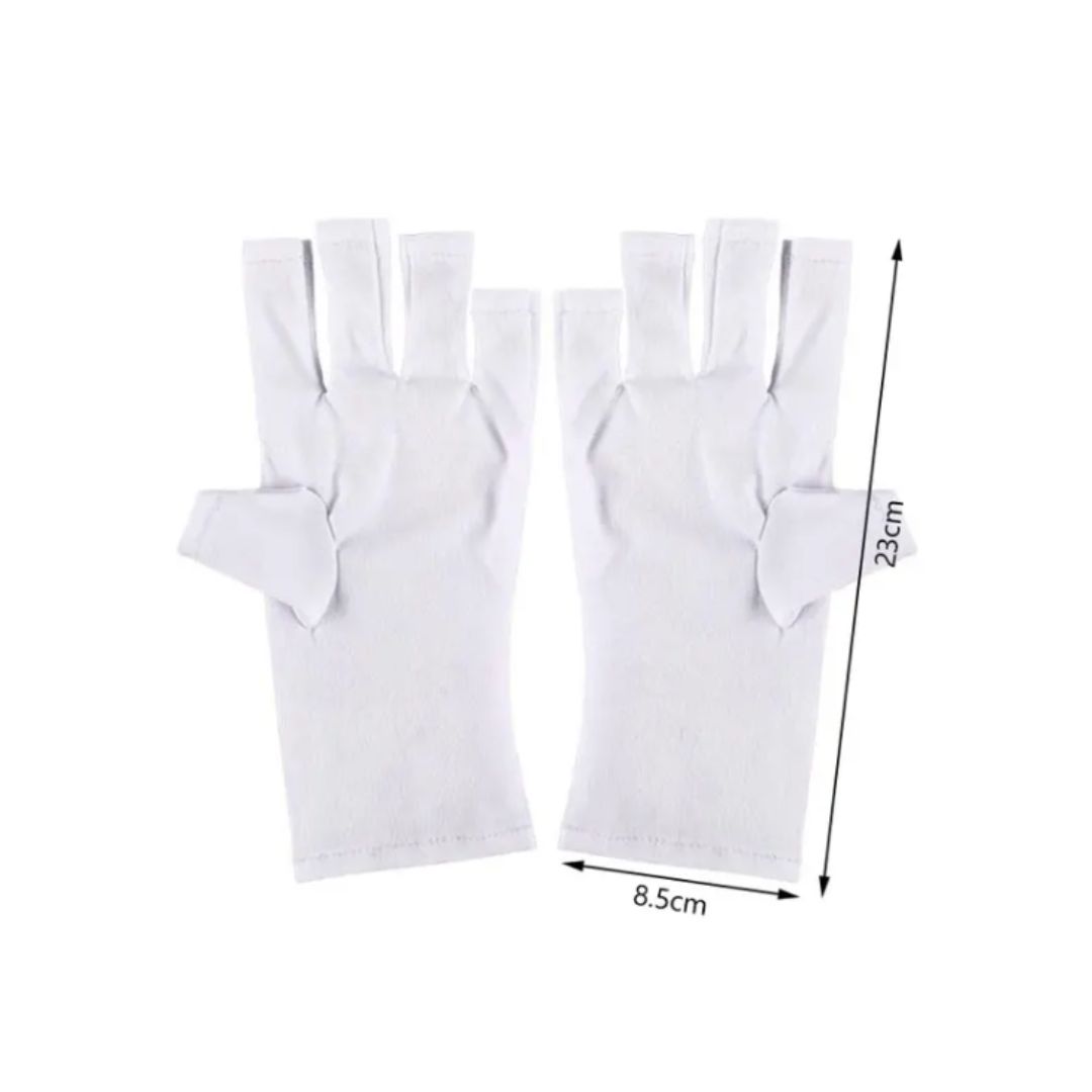UV Protection Fingerless Gloves – WHITE – 1 Pair