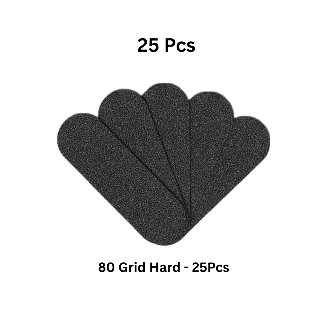 YES MADAM – Foot File Refill Pads for Wood Foot File  – 80 GRIT Hard – 25 Pcs – USA