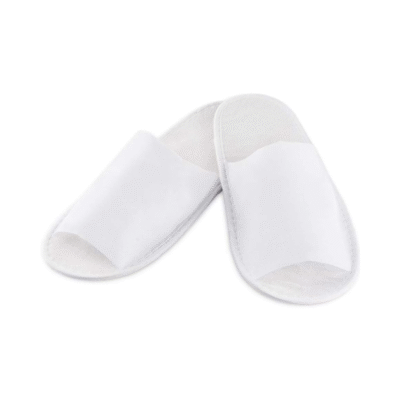 DISPOSABLE NON WOVEN FABRIC SLIPPER - WHITE - Open - 10 Pairs