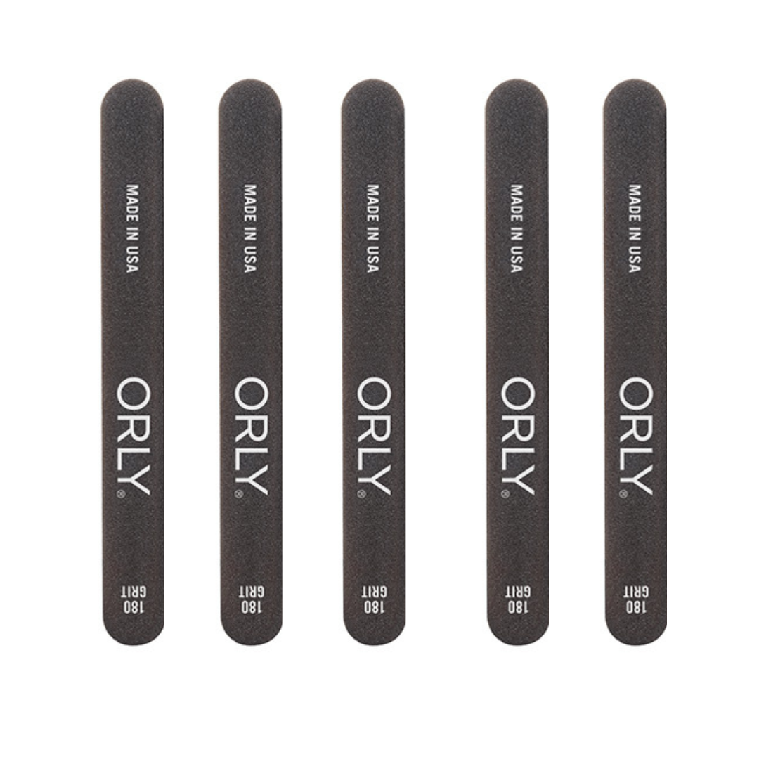 ORLY – Double Sided Nail File Thin Black – 180 GRIT – 5pcs