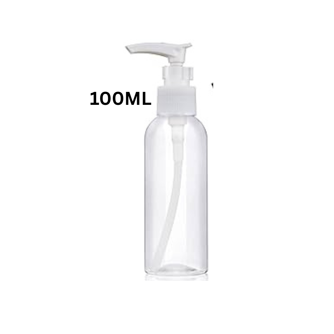 Pump Bottle Plastic Transparent Refillable Manicure & Pedicure – 100ML