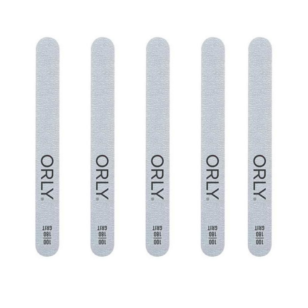 ORLY – Pro Zebra Double Sided Nail File Thick White – 100/180 GRID- 5pcs