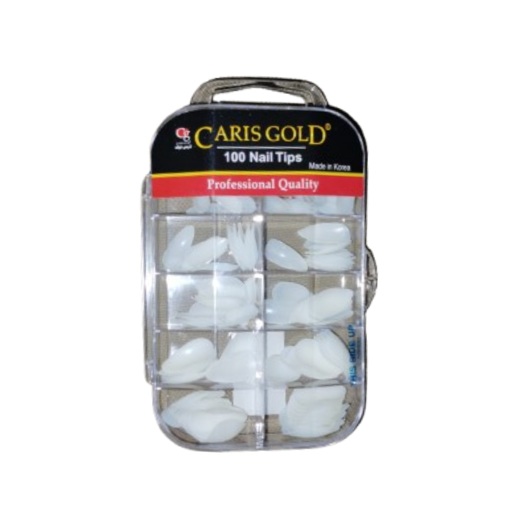 CARIS GOLD- Normal Nail Extension – Natural White – Almond Shaped – 100PCS