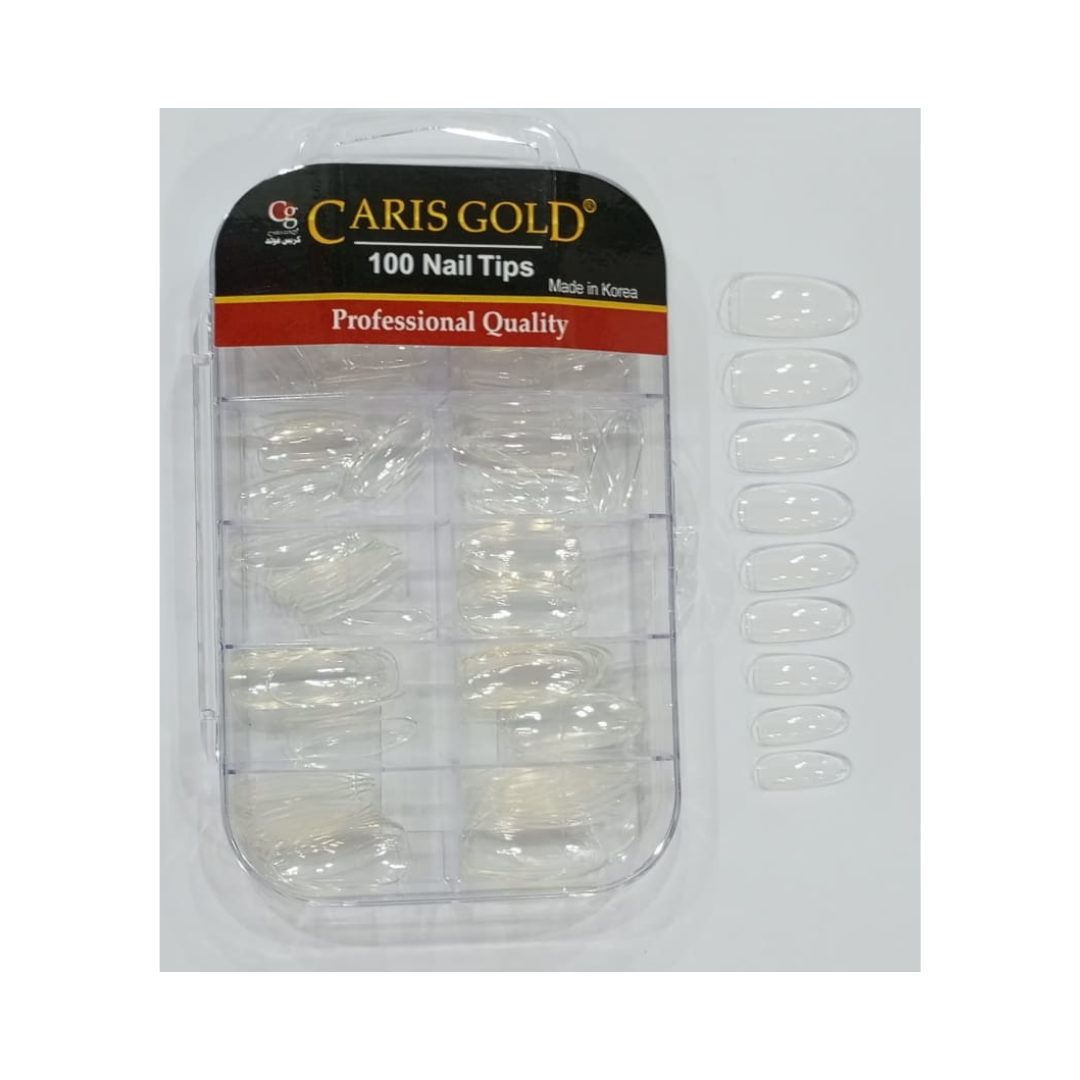 CARIS GOLD- Normal Nail Extension – Transparent  – Stiletto Shaped – 100PCS