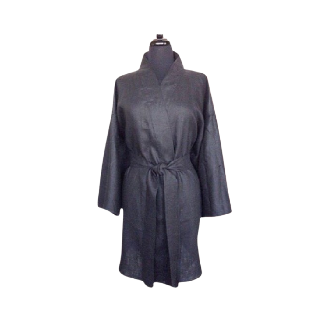 Women After Shower Disposable Kimono Bathrobe – Black – 10PCS