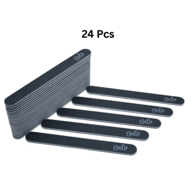 GELL 2 - Double Sided Nail File Thick Black - Zebra - 24pcs