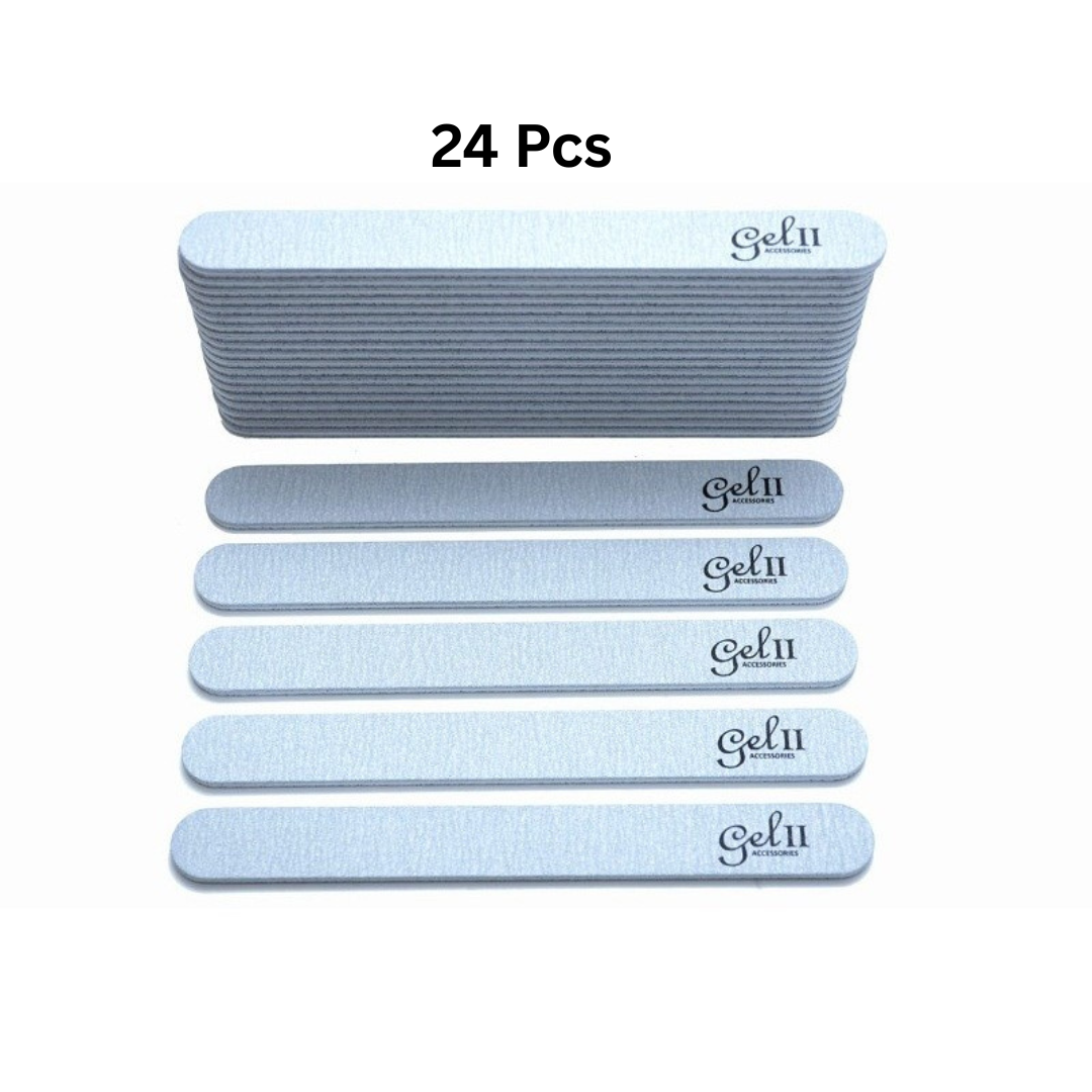 GELL 2 – Double Sided Nail File Thick White – Zebra – 24pcs
