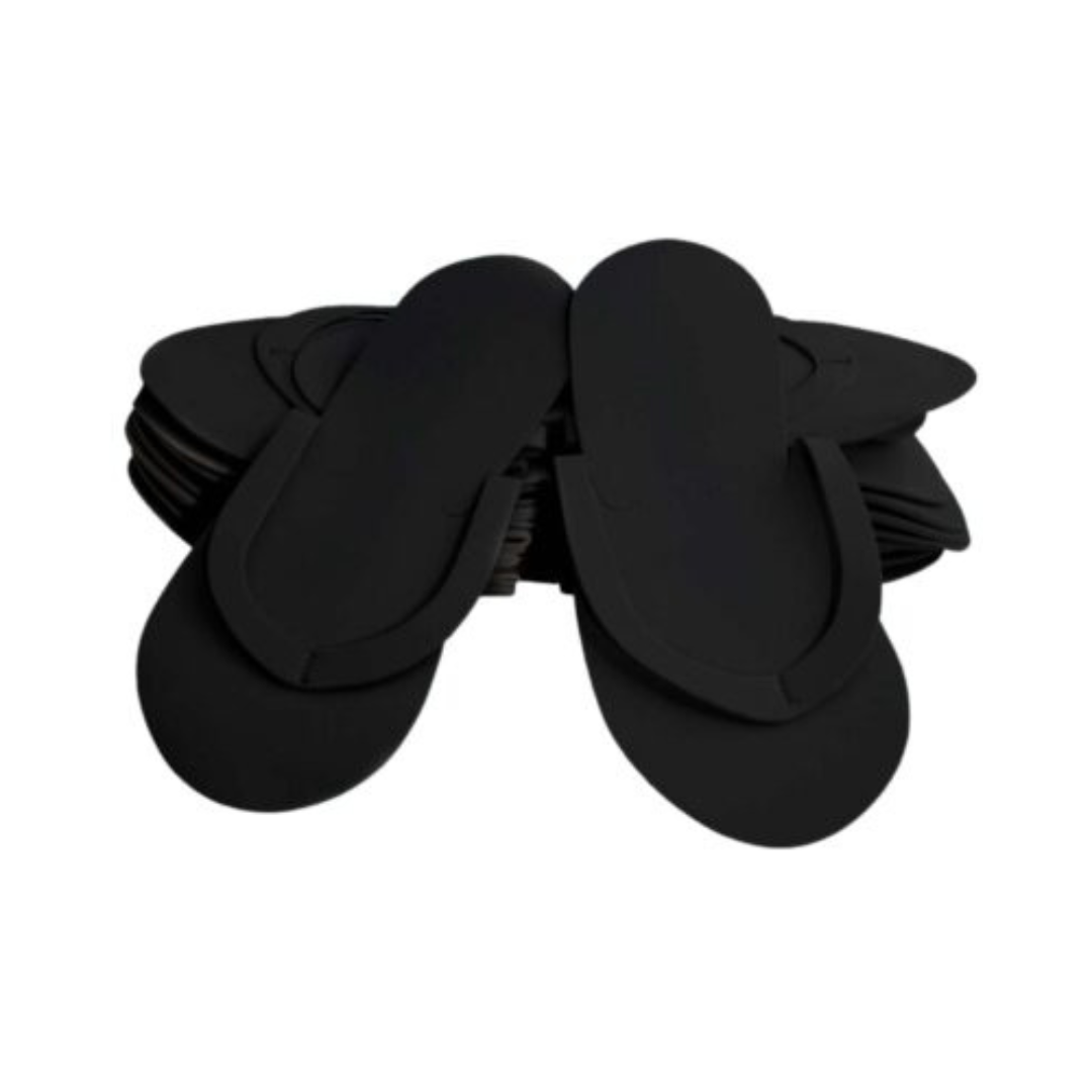 Disposable Pedicure Slippers For Salon – Black – Pairs12 – 1 Packet