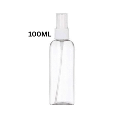 Spray Bottle Plastic Transparent Refillable Manicure & Pedicure - 100Ml