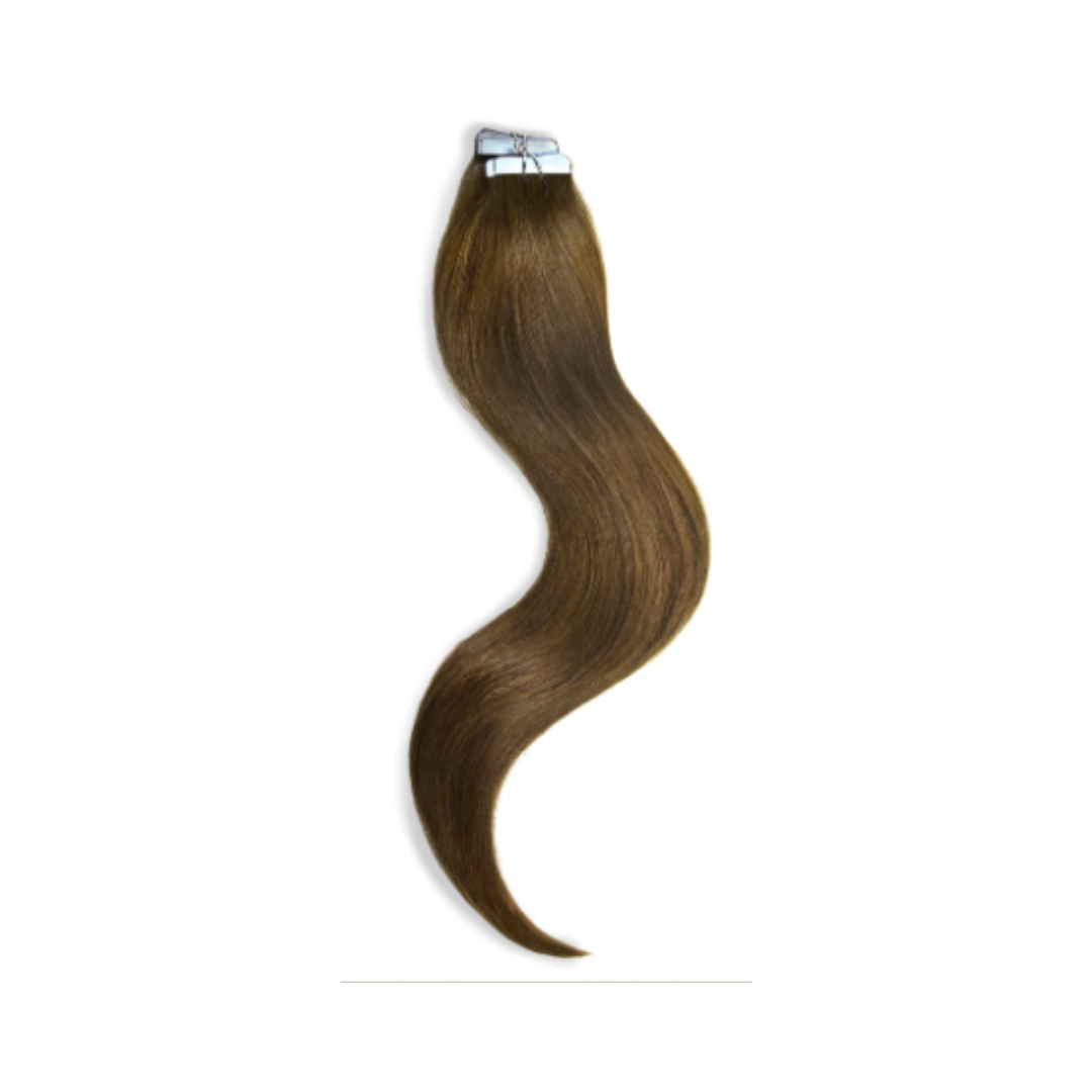 LORVINE – Hair Extension Human Hair 100% – Chestnut Brown – Tape 22in #6