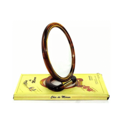 CHIC - Plastic and Glass Oval Double Sided Cosmetic Hand Mirror, For Household - 5 SIZE