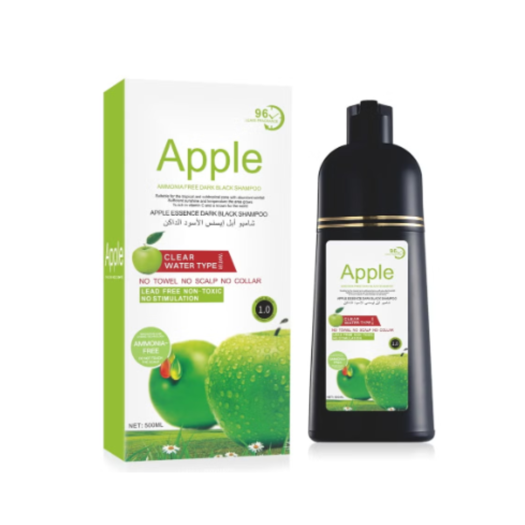 NICE FRSH – Apple Hair Color Shampoo Long Lasting – NATURAL DARK BLACK 1.0 – 500ml