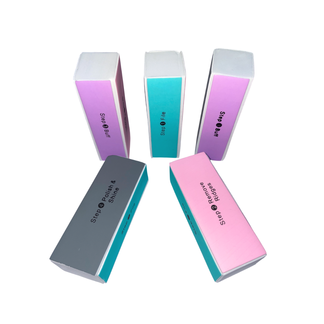 4 Step – Nail File, Buffer, Shiner Remove Ridges for  Manicure & pedicure – 1 PCS – Koria