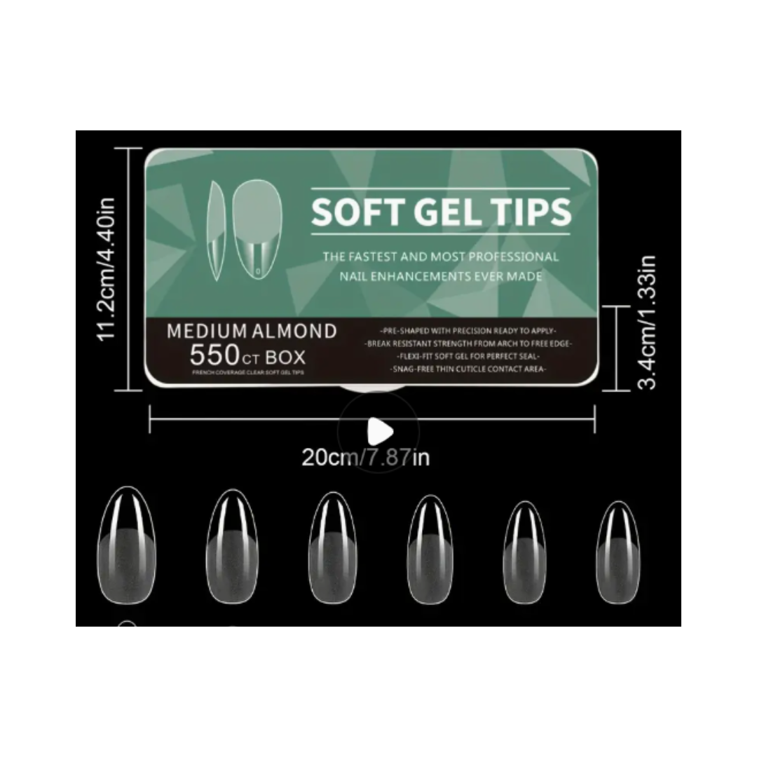 SOFT GEL – Nail Extension – Almond Shaped – 550PCS